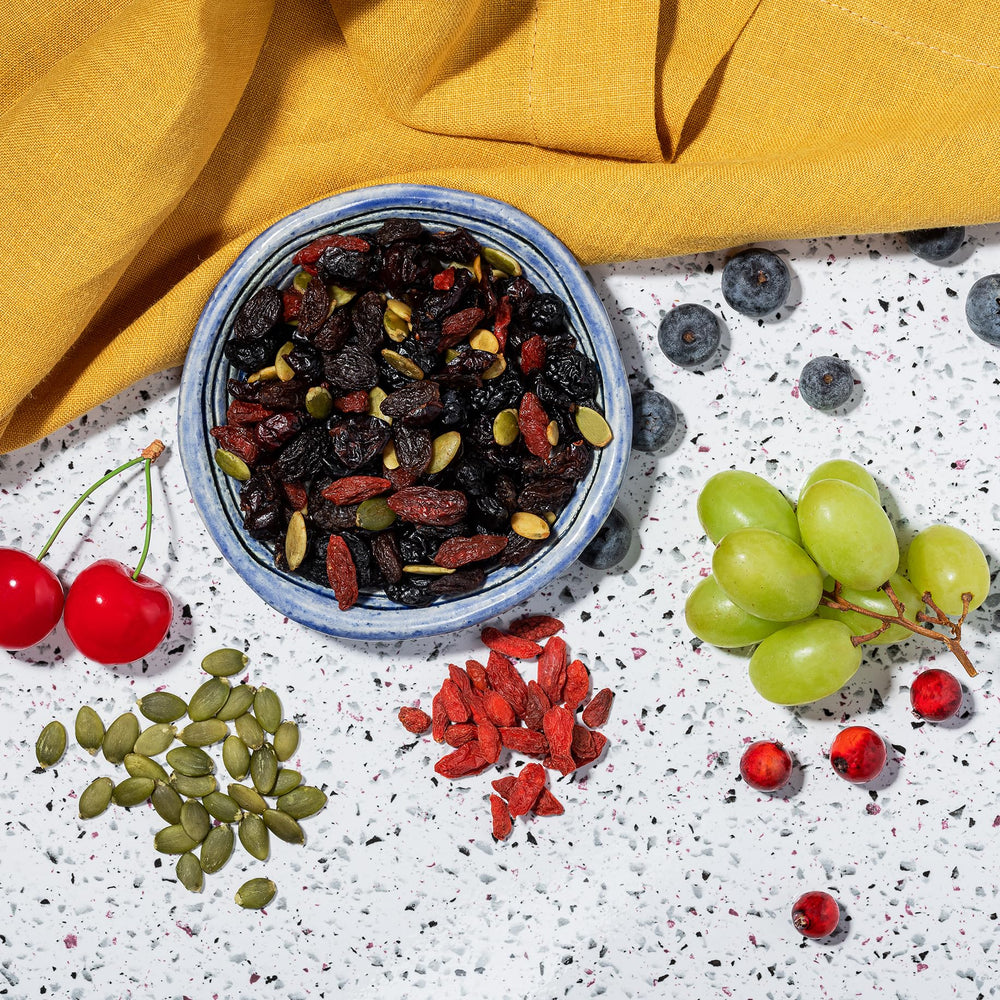 Made In Nature Fruit Fusion served with yogurt for added texture and sweetness.