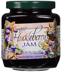 Made in Oregon Huckleberry Haven jam jar close-up—bright wild berry flavor for toast