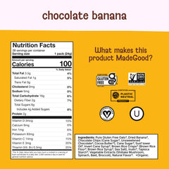 MadeGood Chocolate Banana Granola Bites mini pouches ready for quick on-the-go snacking.