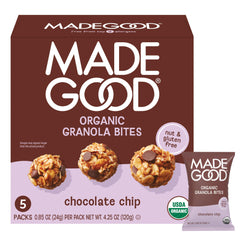 MadeGood chocolate chip granola bites pack—perfect for on-the-go snacking.
