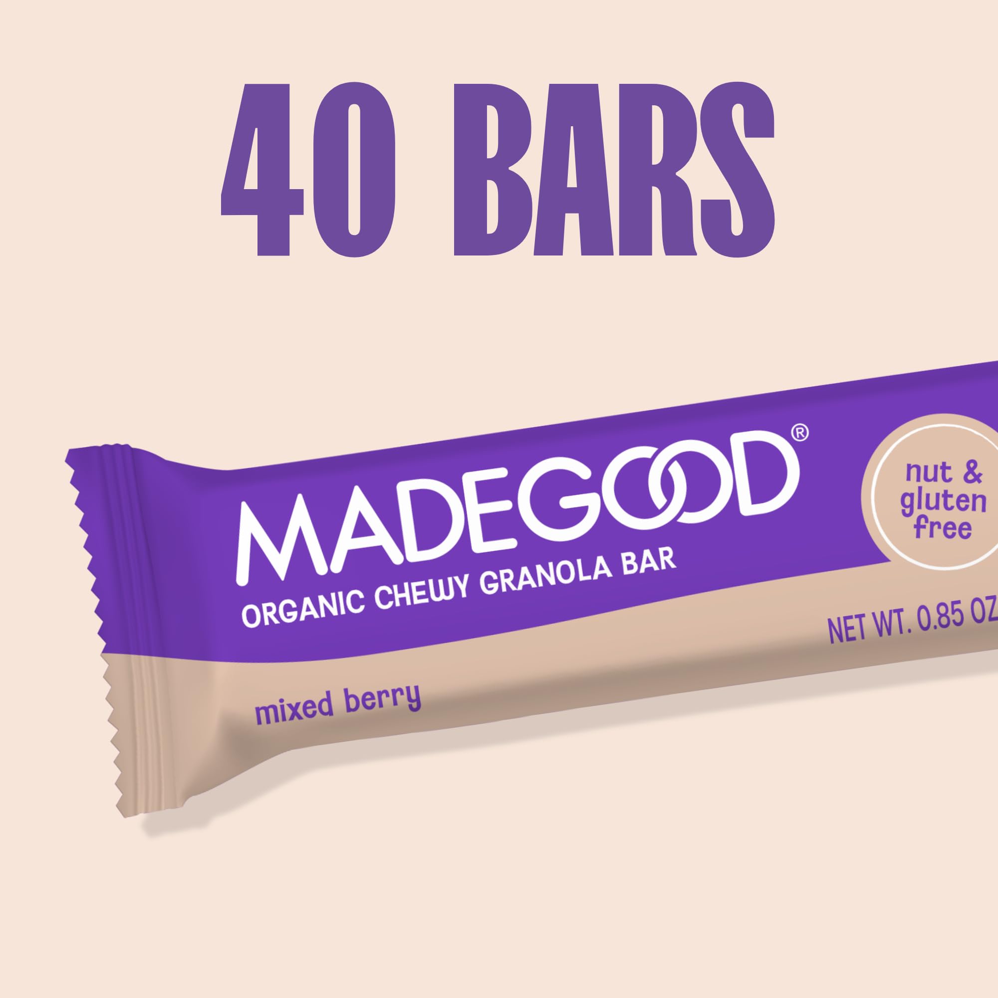 MadeGood Granola Bars on-the-go, a convenient snack for busy mornings.
