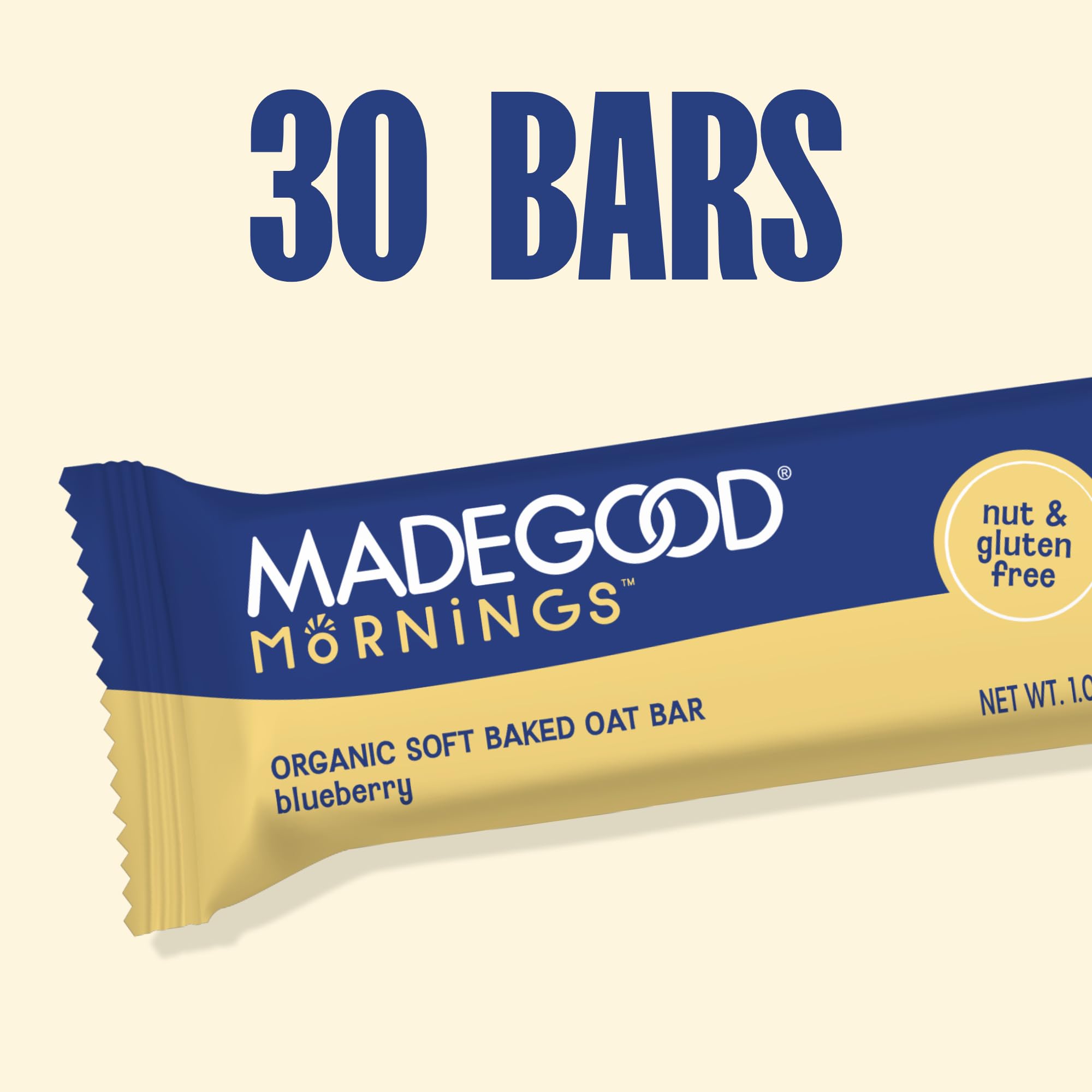 Ingredients shot showing six vegetable extracts in MadeGood Mornings bars.