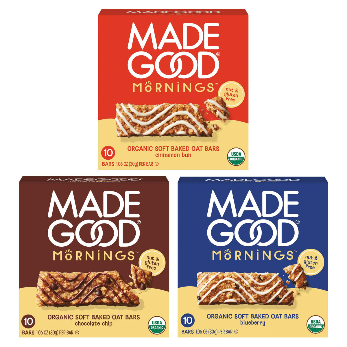 MadeGood Mornings variety pack front view for a quick wholesome breakfast