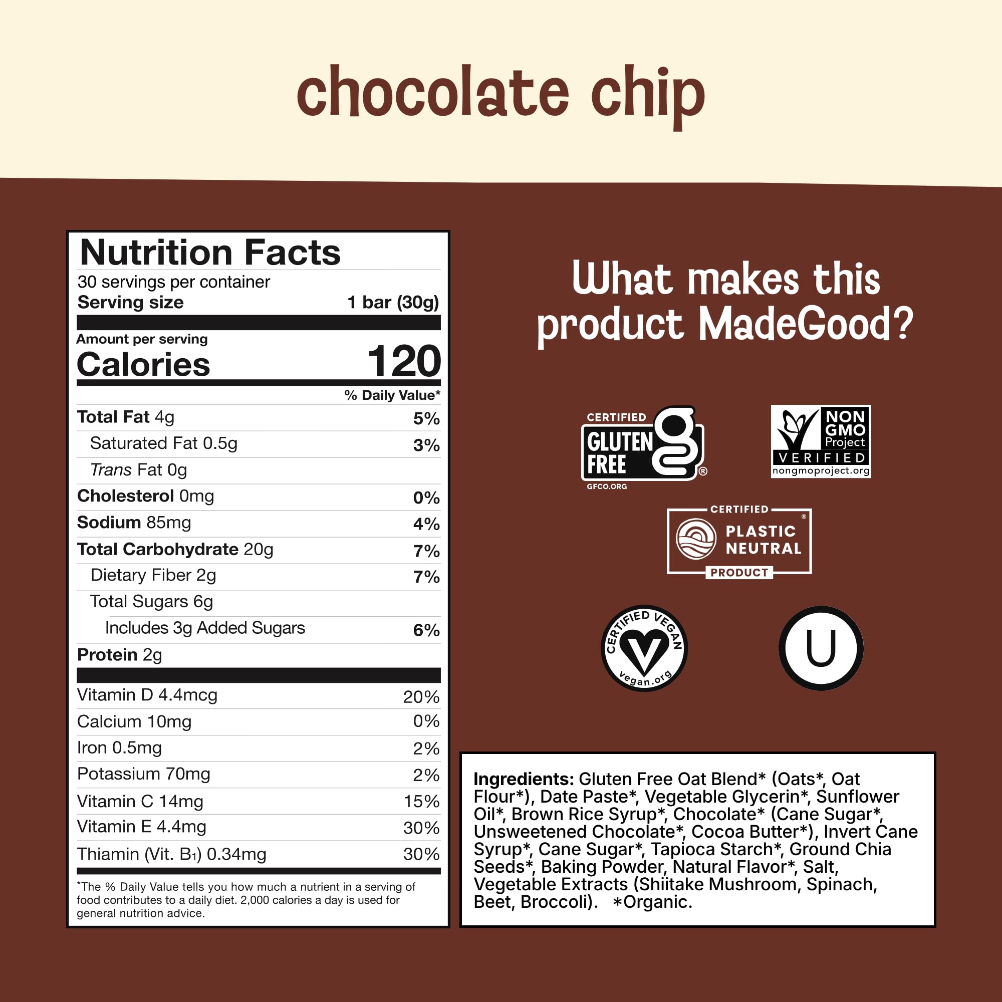 MadeGood Mornings individually wrapped bars for on-the-go convenience