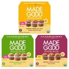 MadeGood Mornings variety pack on-the-go display for a convenient breakfast option