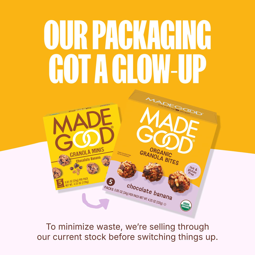 MadeGood school and work snack packs ideal for lunches and breaks.
