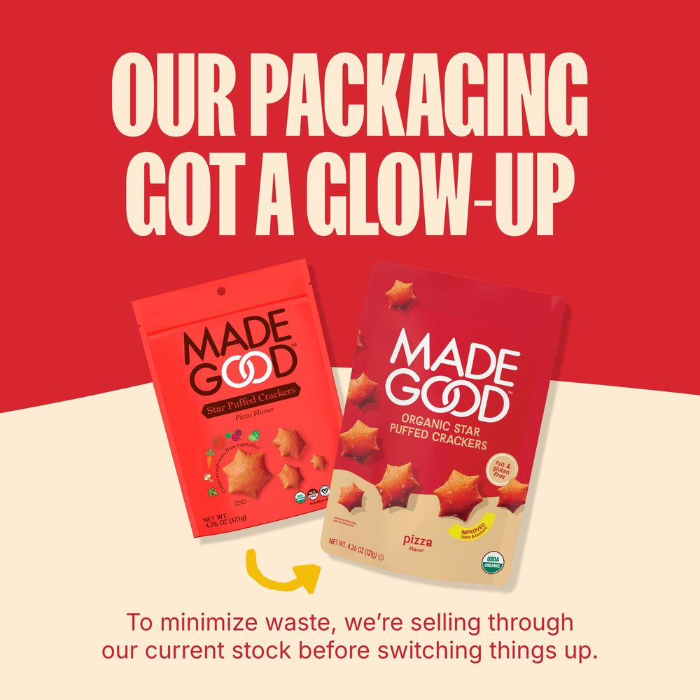 Organic, vegan, certified non-GMO snack with allergy-friendly packaging.