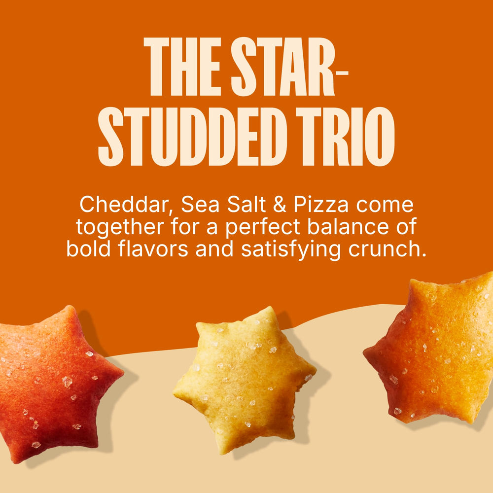 MadeGood Star Puffed Crackers pizza pack delivers savory flavor in a kid-friendly bite.