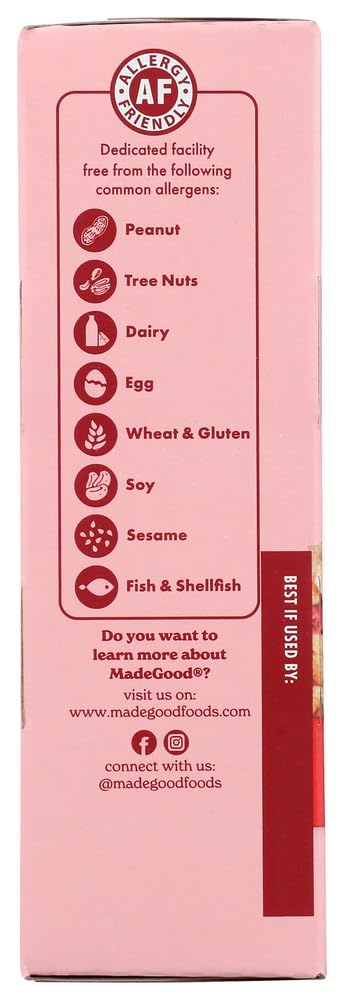 Ingredients graphic featuring six vegetable extracts from MadeGood Crispy Squares