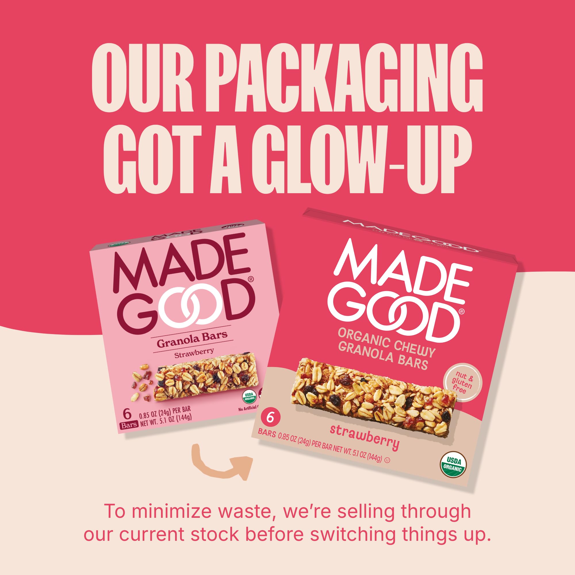 Box of MadeGood bars placed near a school desk highlighting safe facility.
