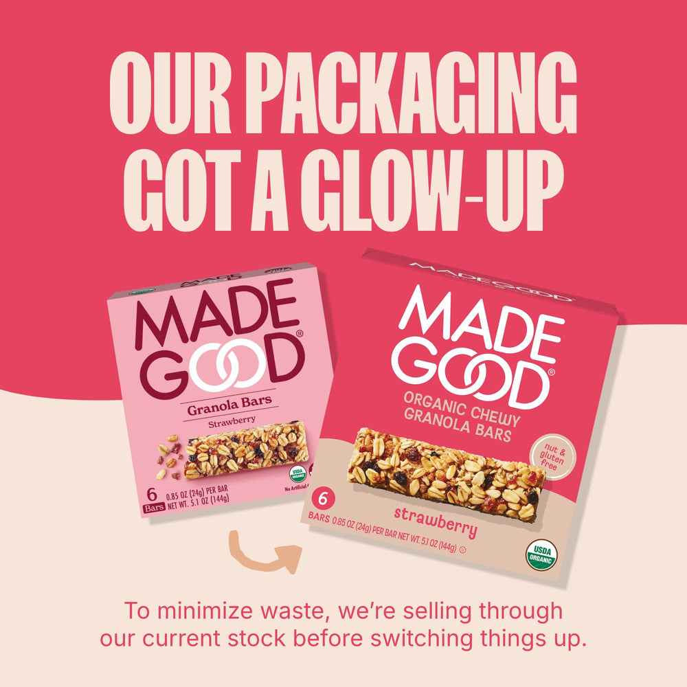 Box of MadeGood bars placed near a school desk highlighting safe facility.