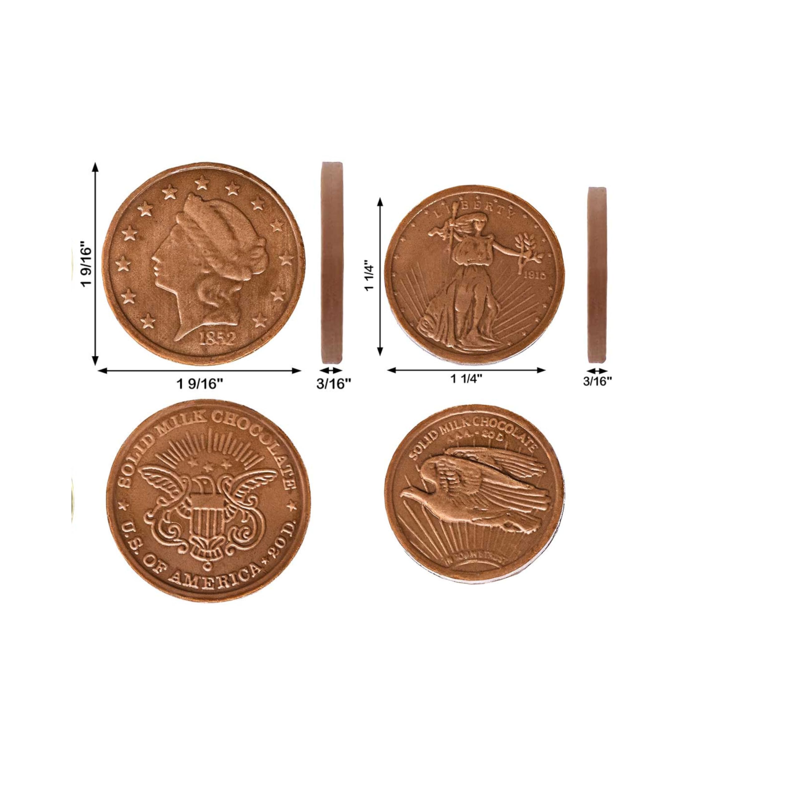 Madelaine gold-foil packaging keeps coins fresh for gifting and party favors.