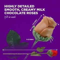 Close-up of The Madelaine chocolate rose snap and melt.