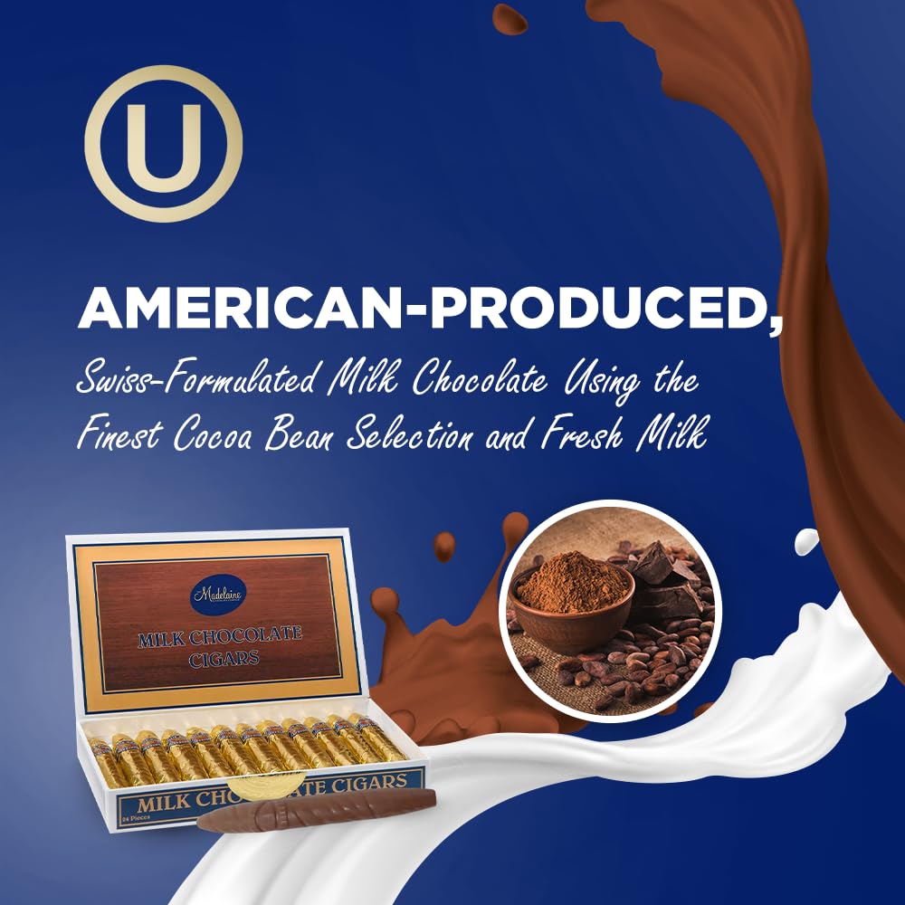 Premium milk chocolate cigars by Madelaine for refined tasting