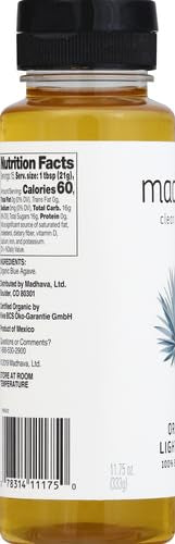 Madhava Agave Nectar Light cold drink-dissolve—blends easily in iced beverages