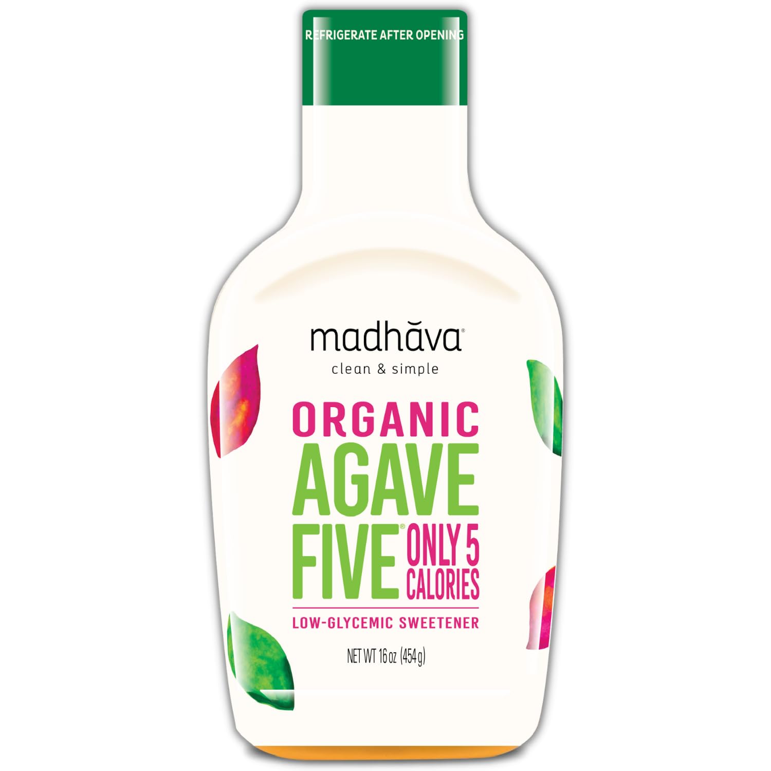 Madhava AgaveFIVE 16 oz bottle for easy sweetening in beverages and recipes.
