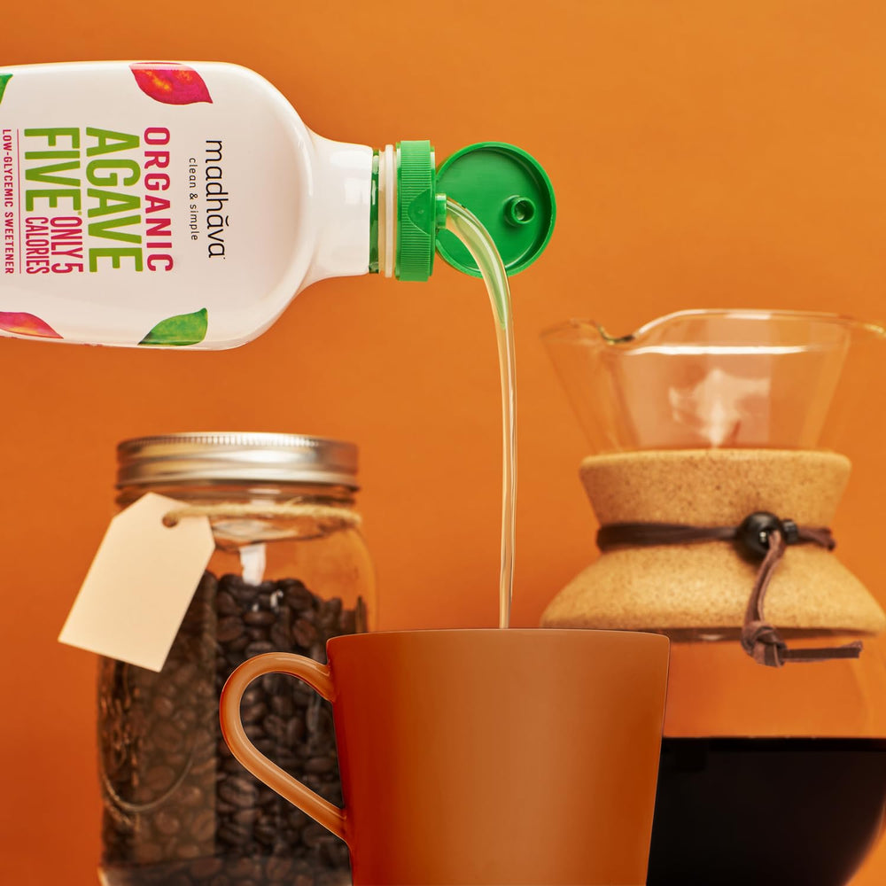 Madhava AgaveFIVE bottle cap emphasizes convenient squeeze for everyday use.