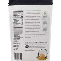 MADHAVA Coconut Sugar 1lb bag close-up showing crystals for natural sweetness