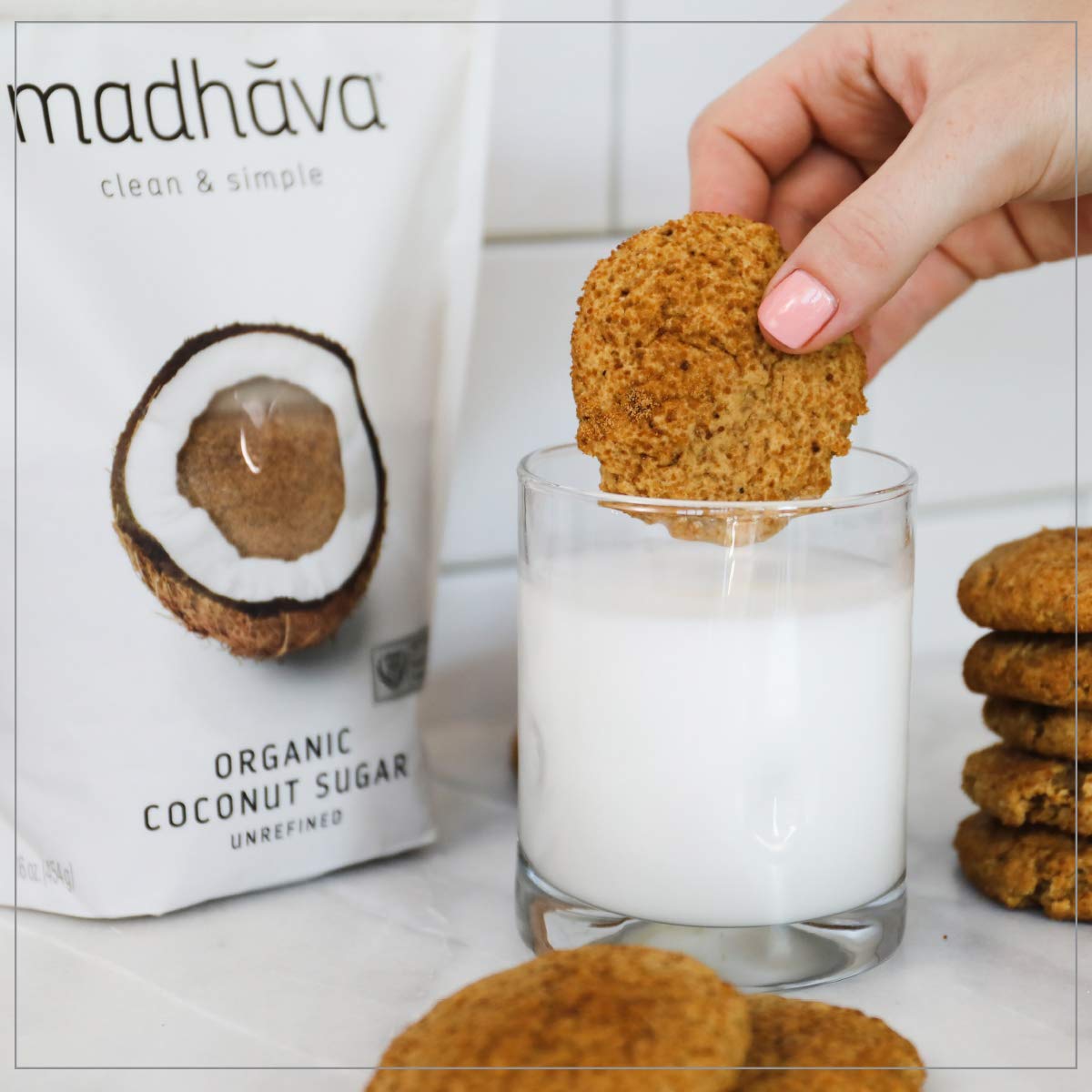MADHAVA label close-up showing USDA Organic and Non-GMO verification