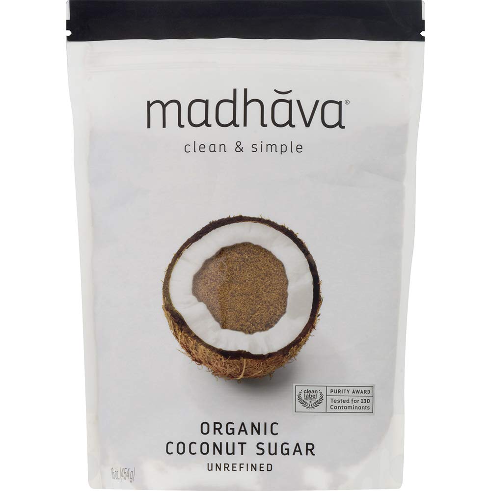 MADHAVA Organic Coconut Sugar pack of six 1lb bags for versatile baking and cooking