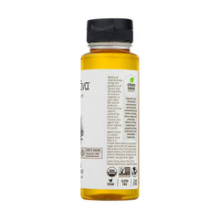 Amber glass bottle of Madhava agave highlights natural, versatile sweetness.