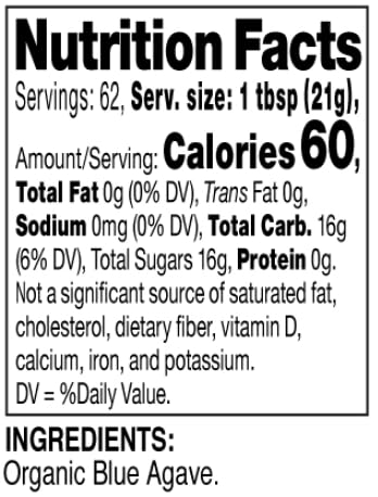MADHAVA Organic Light Agave Nectar front label shows USDA Organic and vegan certifications.