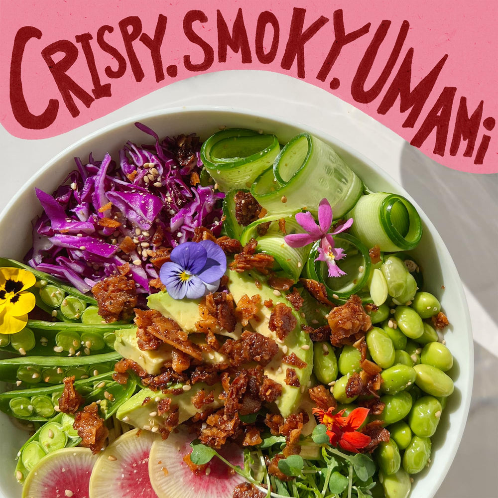 Madly Hadley plant-based bacon crumble topping for pasta and soups