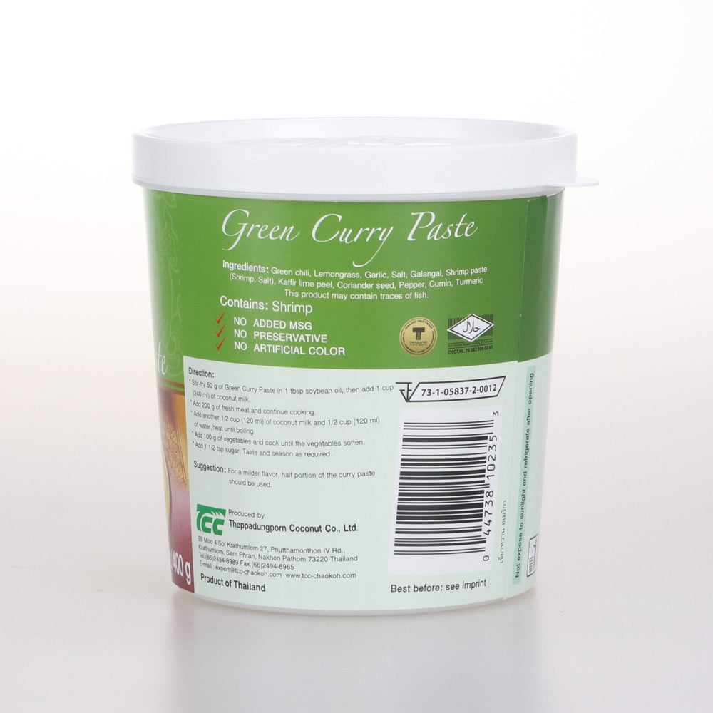 Mae Ploy Green Curry Paste factory-quality product supports consistent Thai flavors.