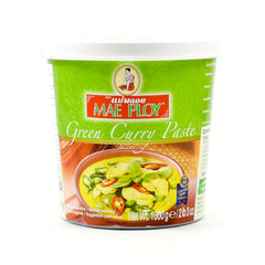 Mae Ploy Green Curry Paste tub close-up for authentic Thai flavor at home