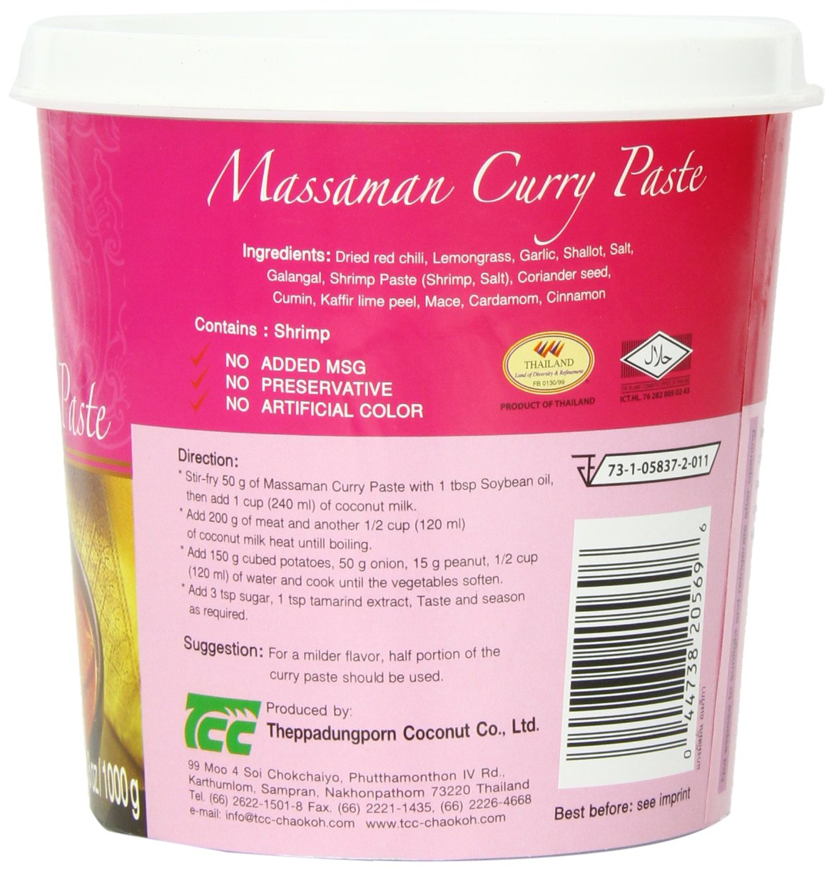 Mae Ploy Massaman paste resealable tub enabling easy portioning and storage