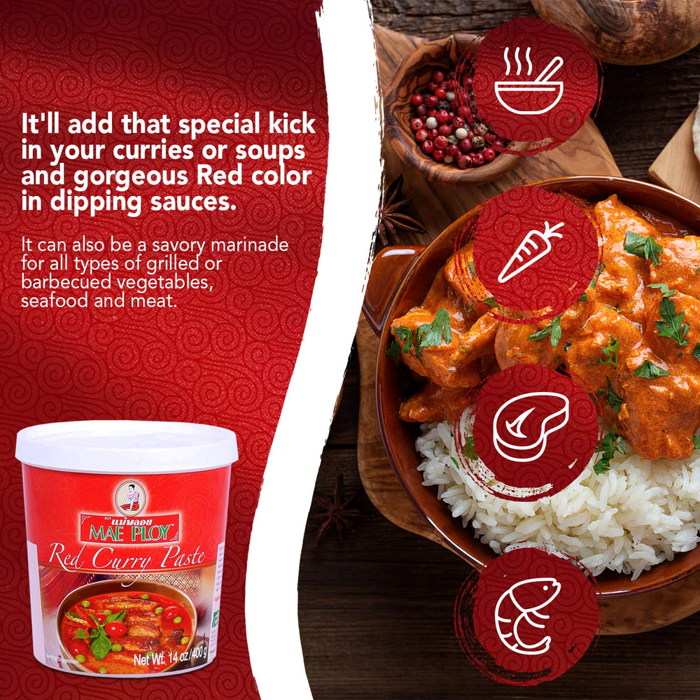 Mae Ploy Red Curry Paste dip for flavorful dipping sauces