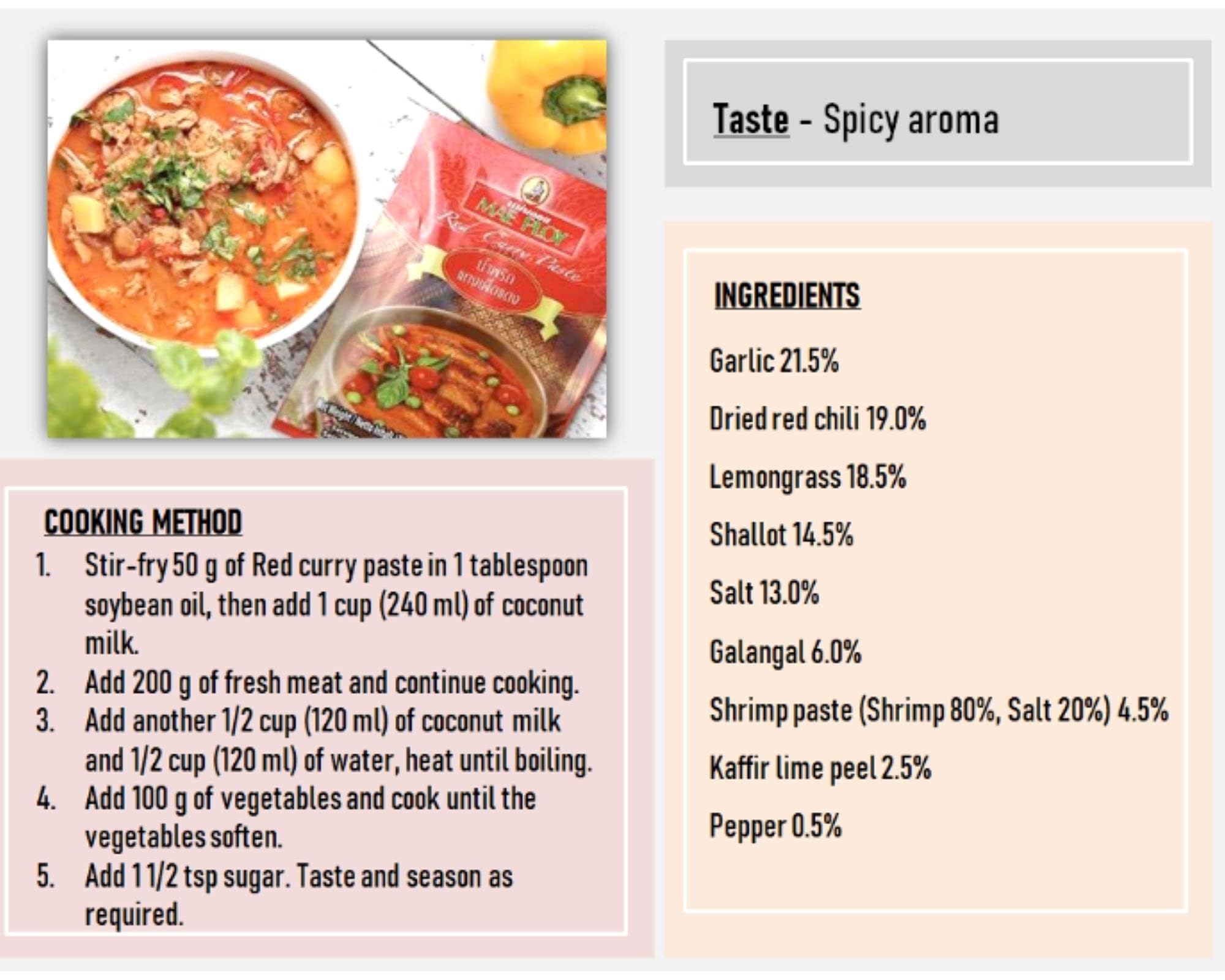 Mae Ploy Red Curry Paste tub with spoon dispensing for easy use