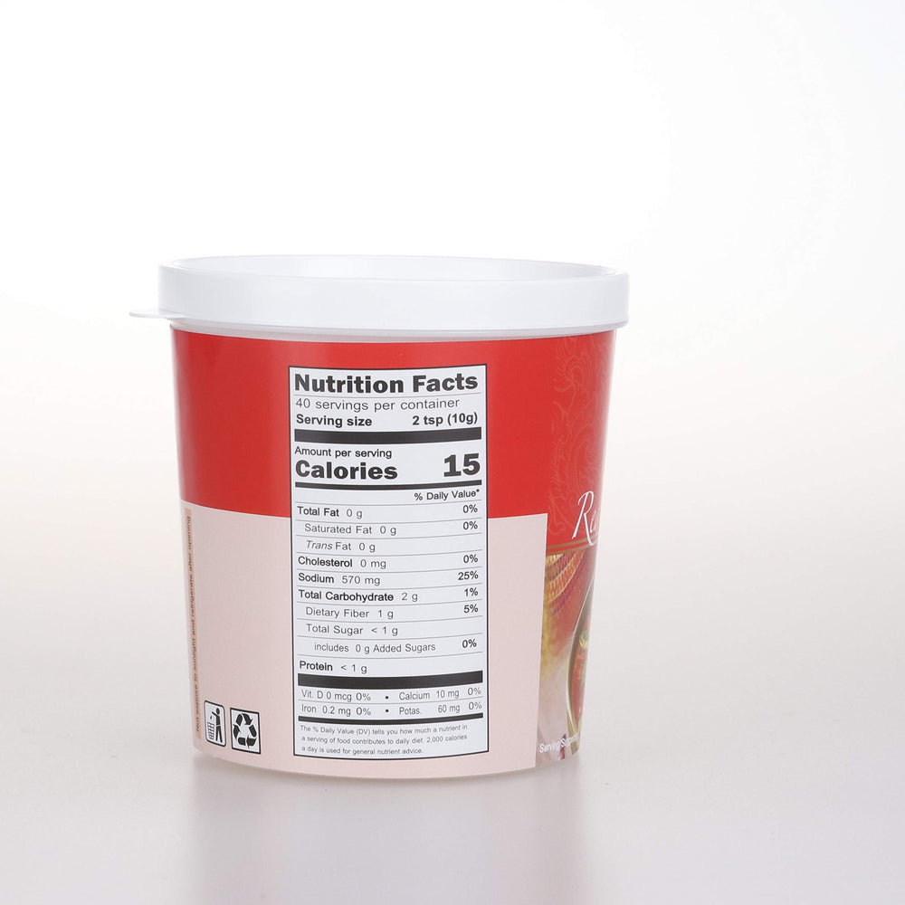 Mae Ploy Red Curry Paste ingredients label showing natural herbs and spices for rich flavor