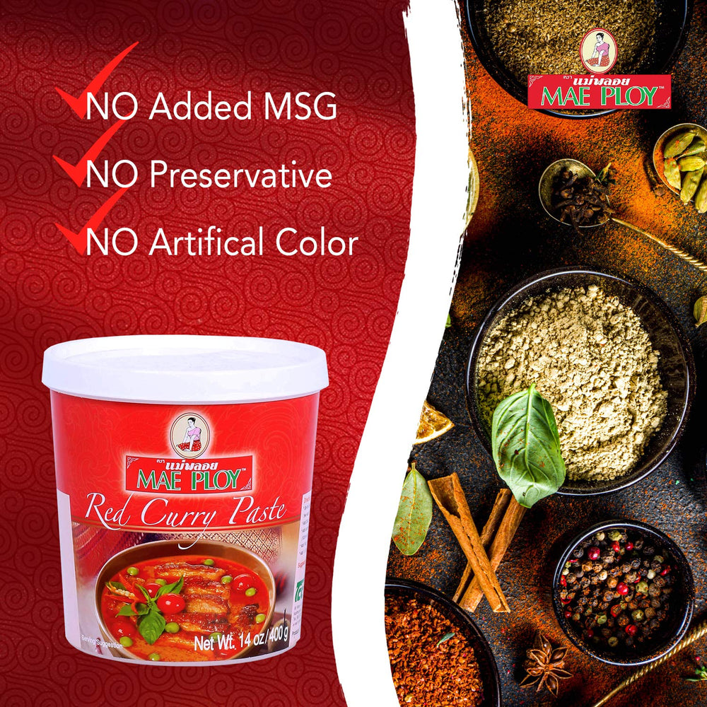 Mae Ploy Red Curry Paste no MSG option for clean flavor