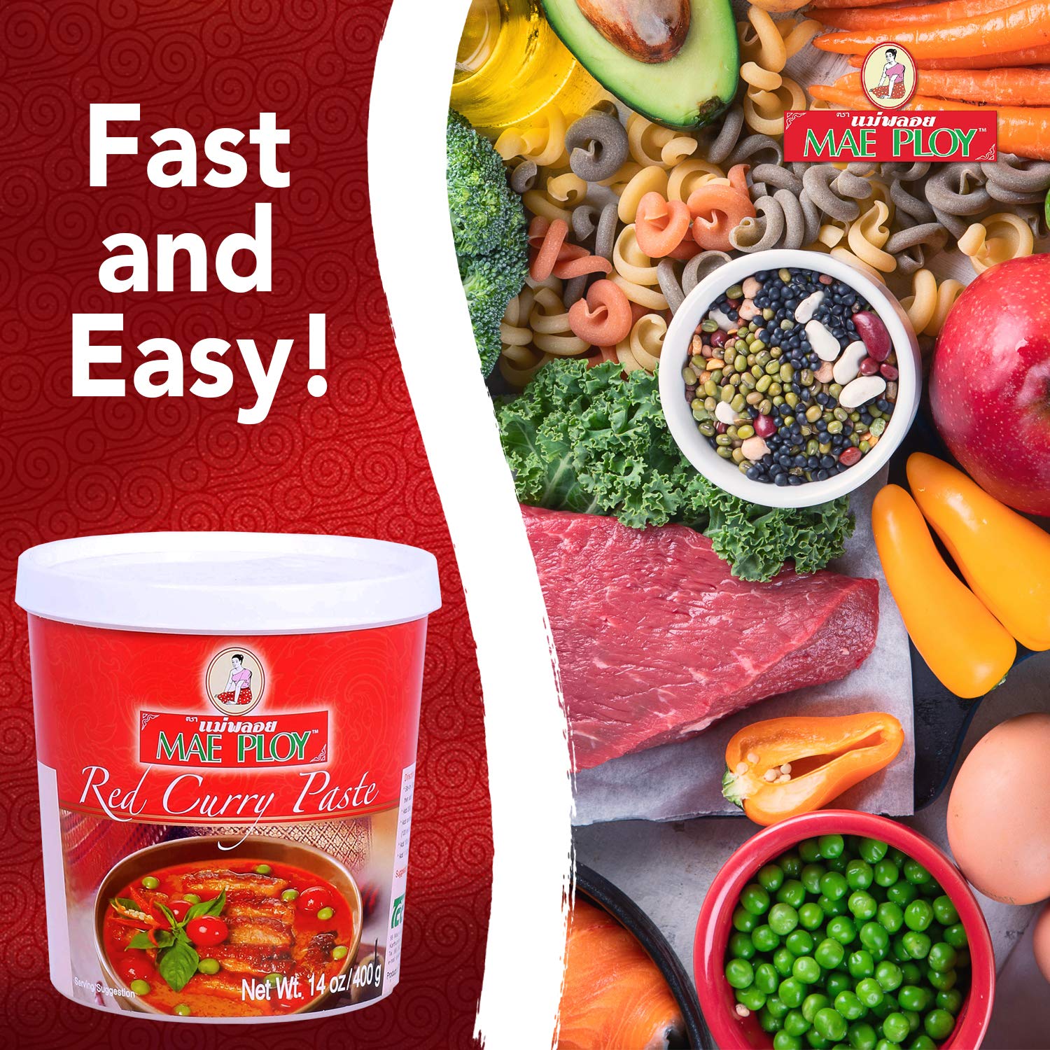 Mae Ploy Red Curry Paste Thai dish ready to inspire homemade Thai meals
