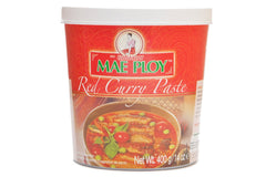 Mae Ploy red curry paste tub, authentic Thai flavor for curries at home