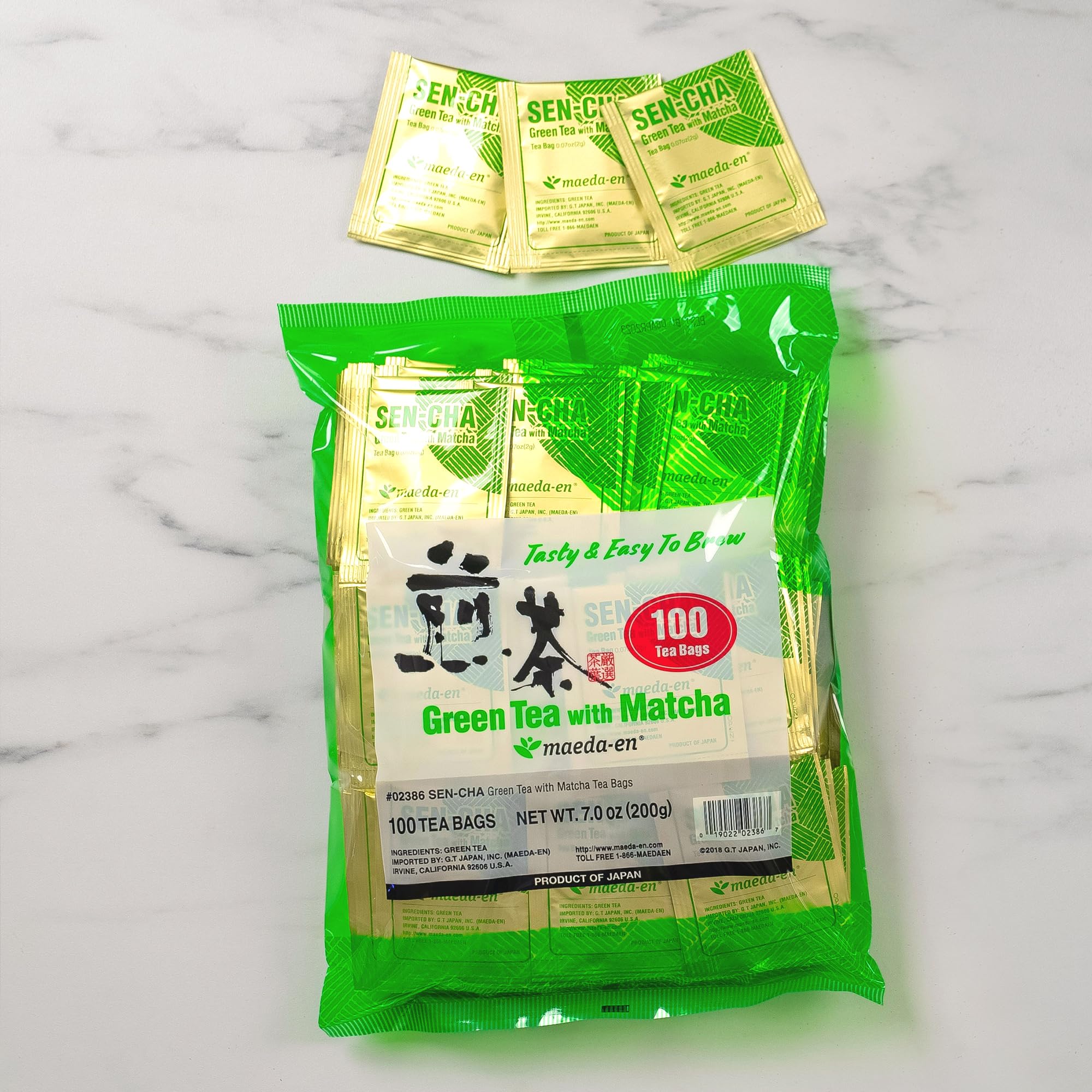 MAEDA-EN bulk pack of 100 tea bags for quick prep.