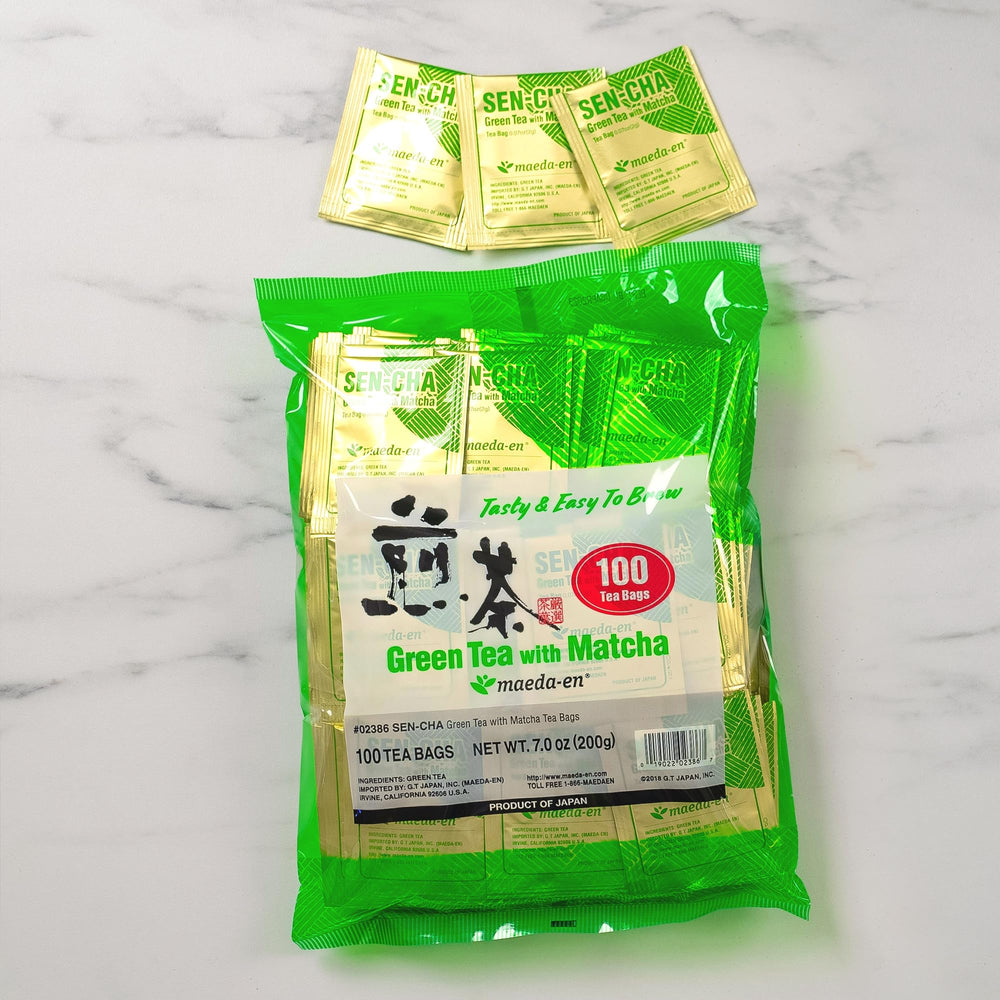 MAEDA-EN bulk pack of 100 tea bags for quick prep.