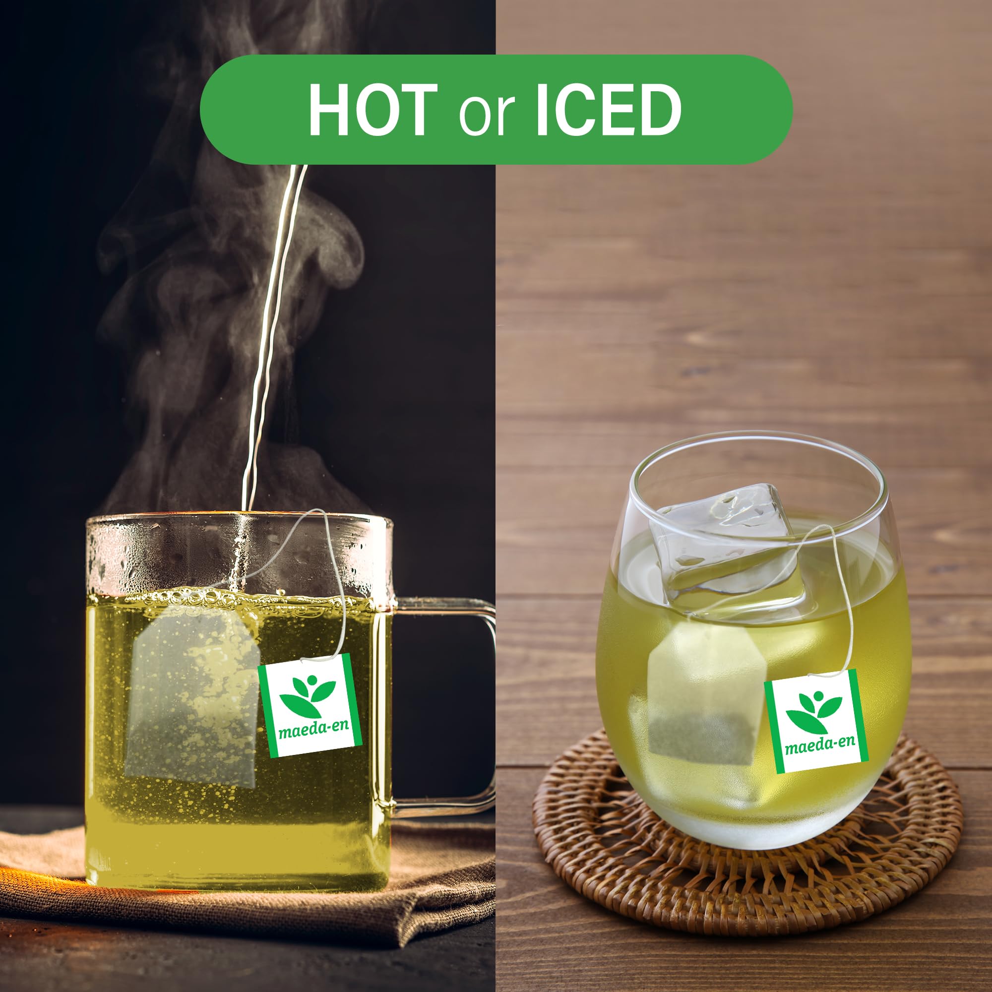 MAEDA-EN cup of green tea prepared with this blend.