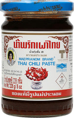 Mae Pranom Thai Chili Paste 8oz jar—full flavor ready to boost Thai dishes.