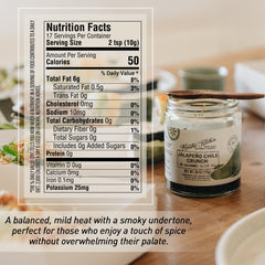 MAESTRO KITCHEN Jalapeno Chile Crunch jar closeup showing fresh ingredients and texture
