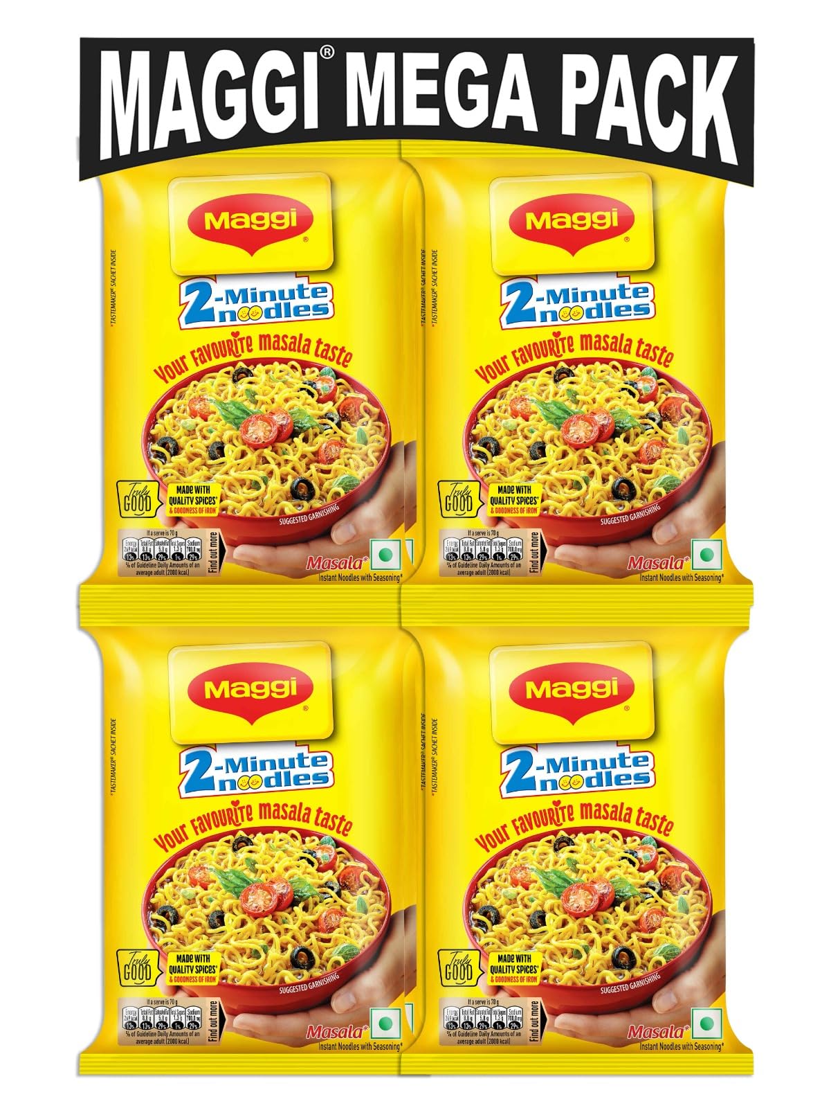 Maggi 2 Minutes Noodles Masala pack ready-to-cook for quick meals