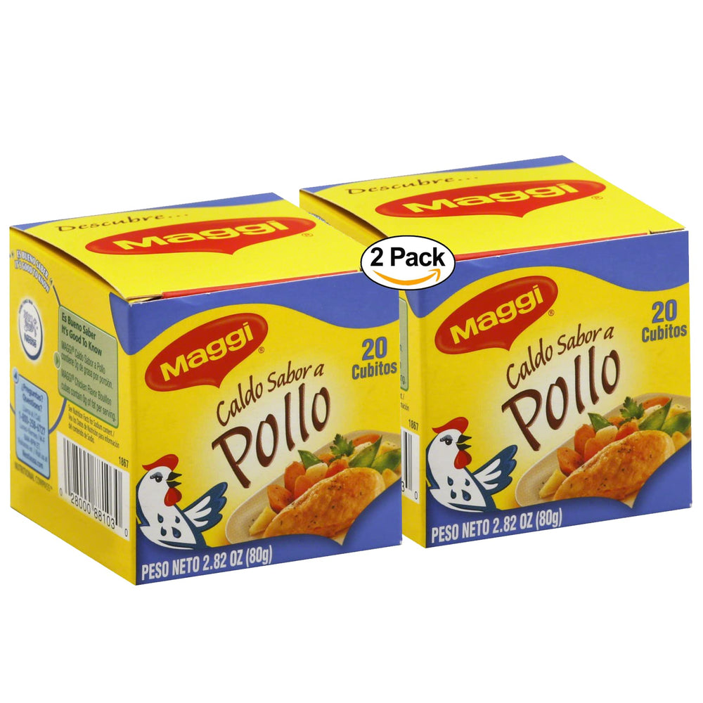 Maggi chicken bouillon cube 20ct enhances soups and stews with a rich, savory base.
