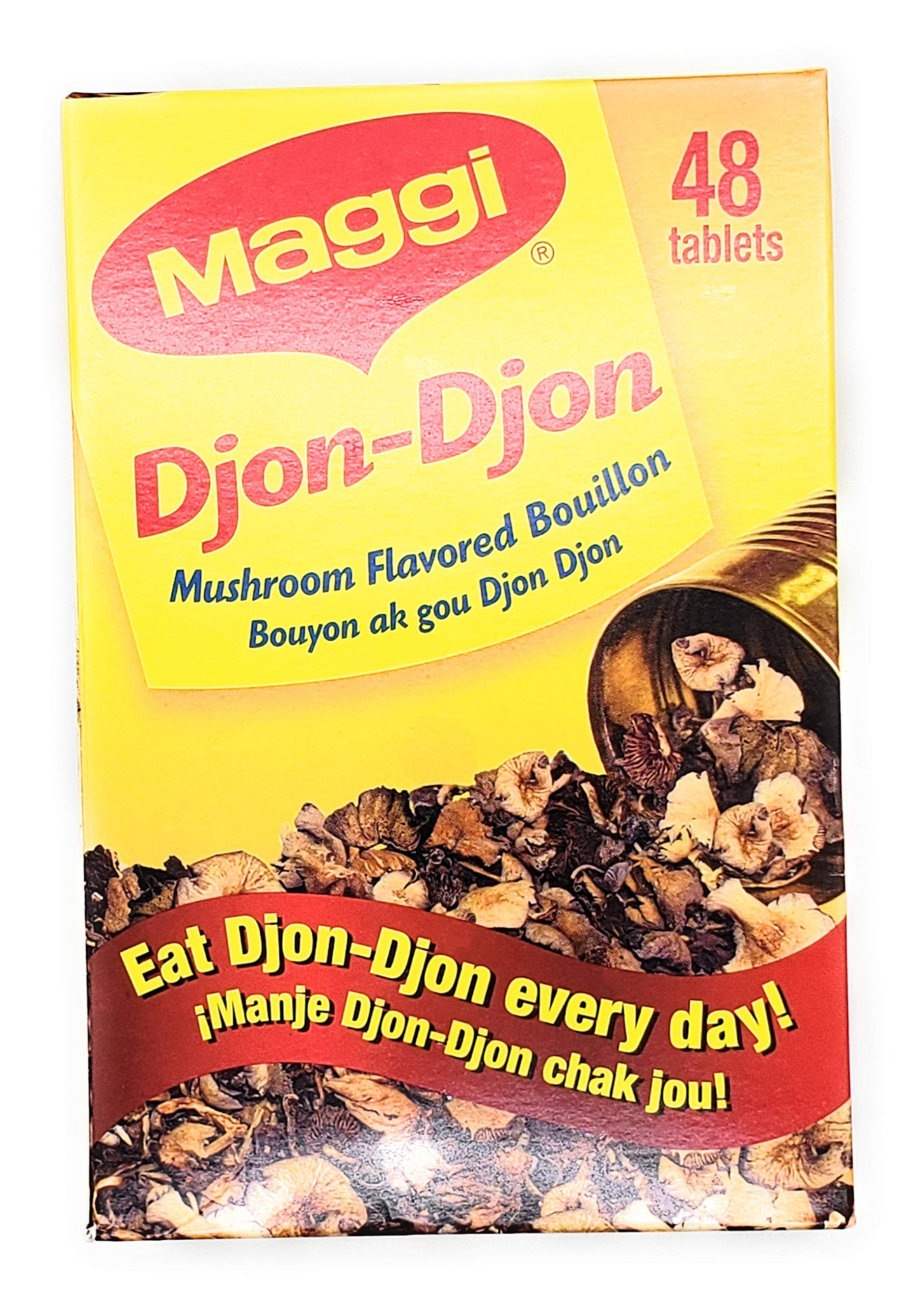Maggi Djon Djon bouillon cubes close-up showing cube texture for quick meals.