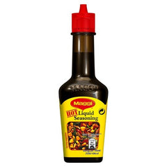 Maggi Hot & Spicy Seasoning Germany bottle pouring for roasted umami