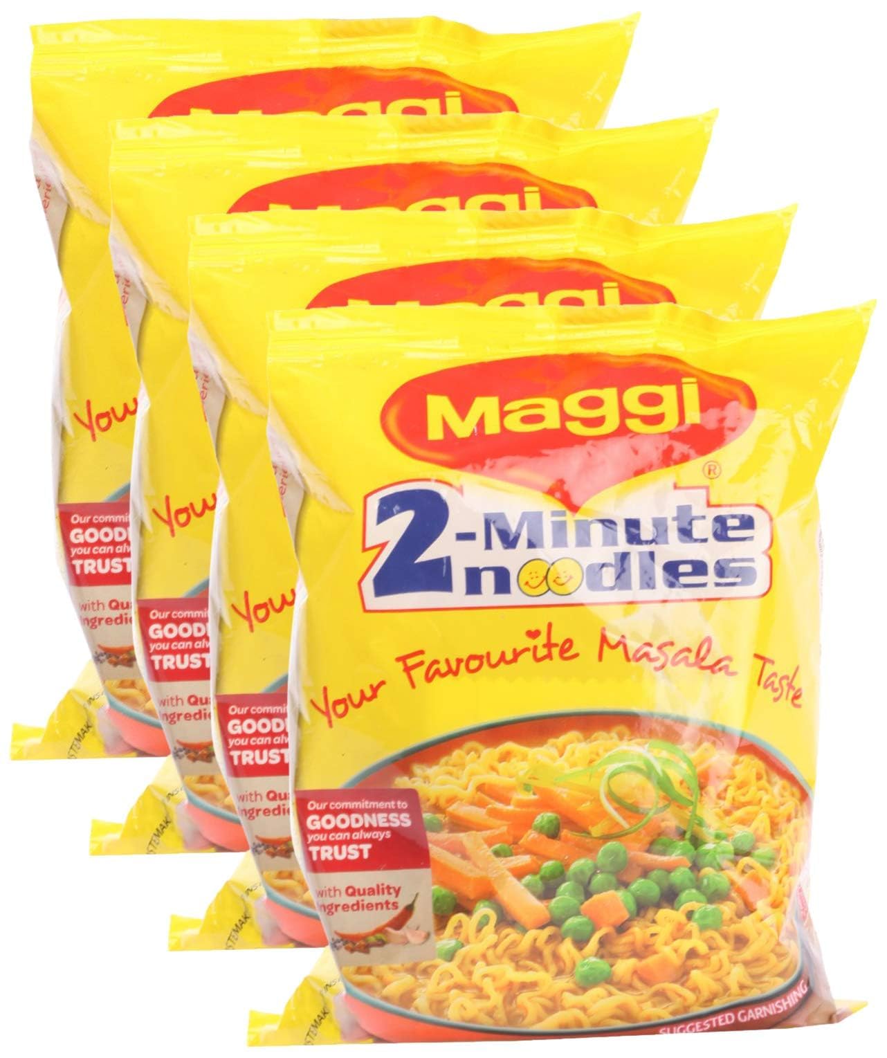 Maggi Noodles Masala 70g Pack4: quick, tasty meal for busy days.