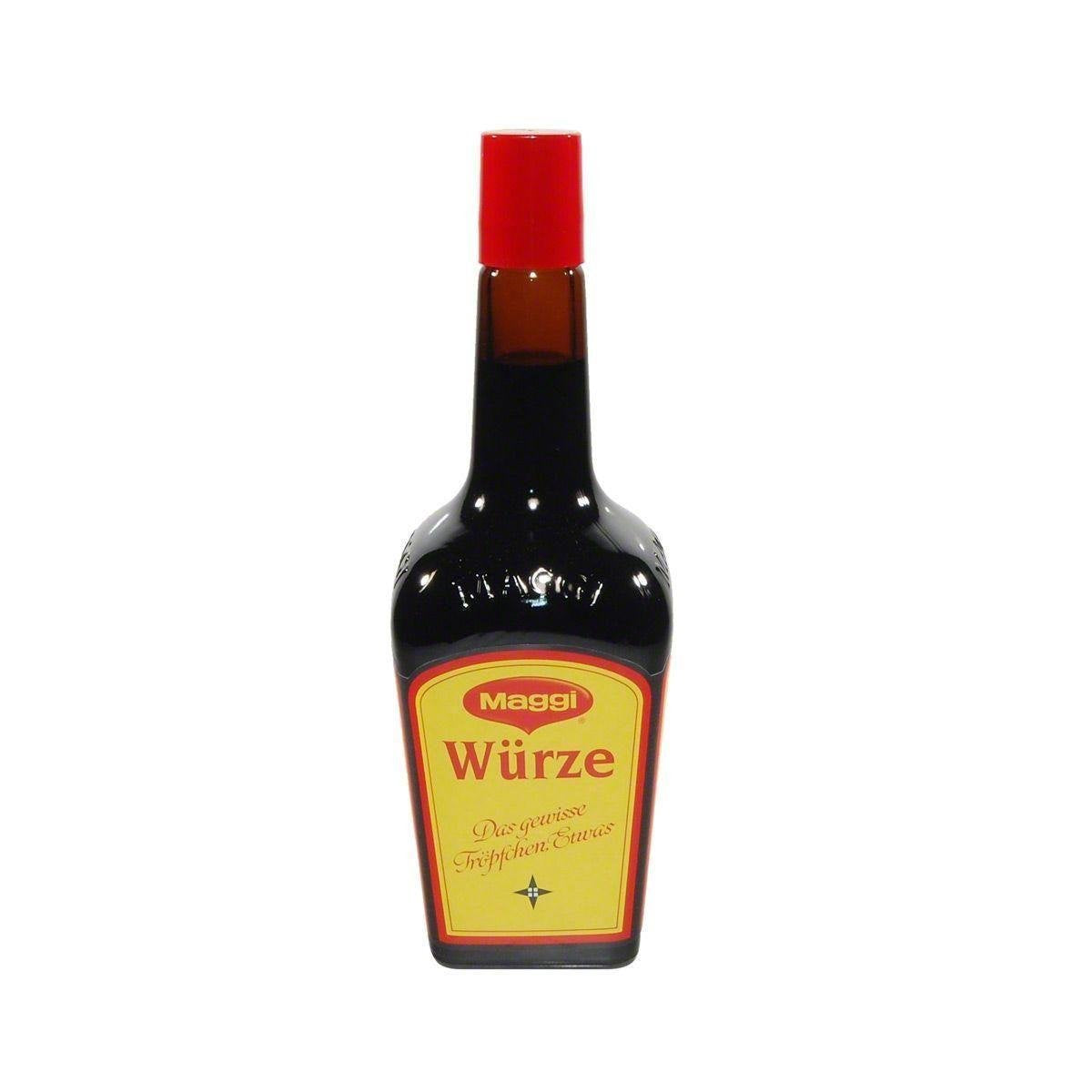 Maggi Seasoning Wurze 810ml bottle enhances soups and stews with savory depth.