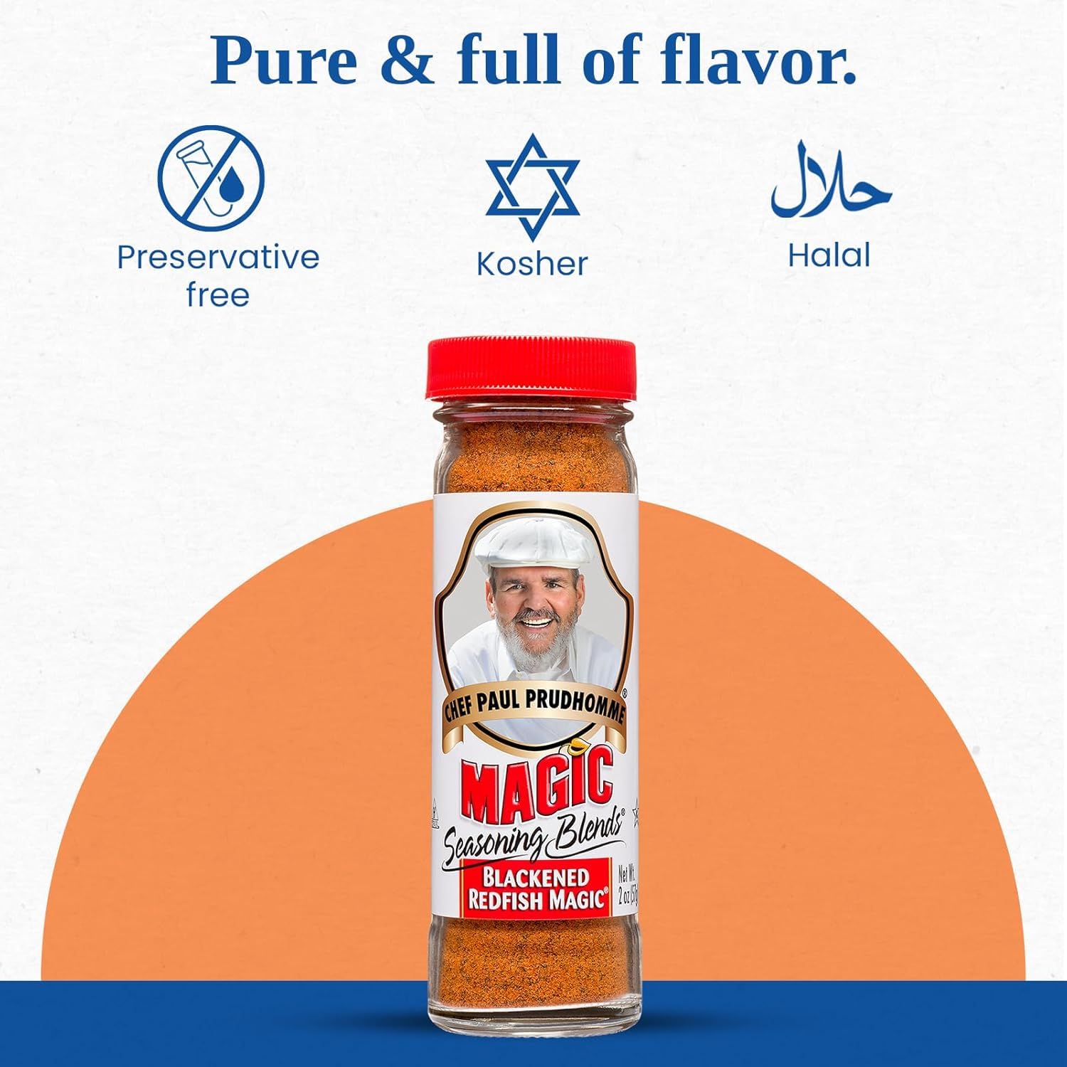 Magic Seasoning Blends Chef Paul Blackened Redfish pouring angle suggests easy, mess-free seasoning