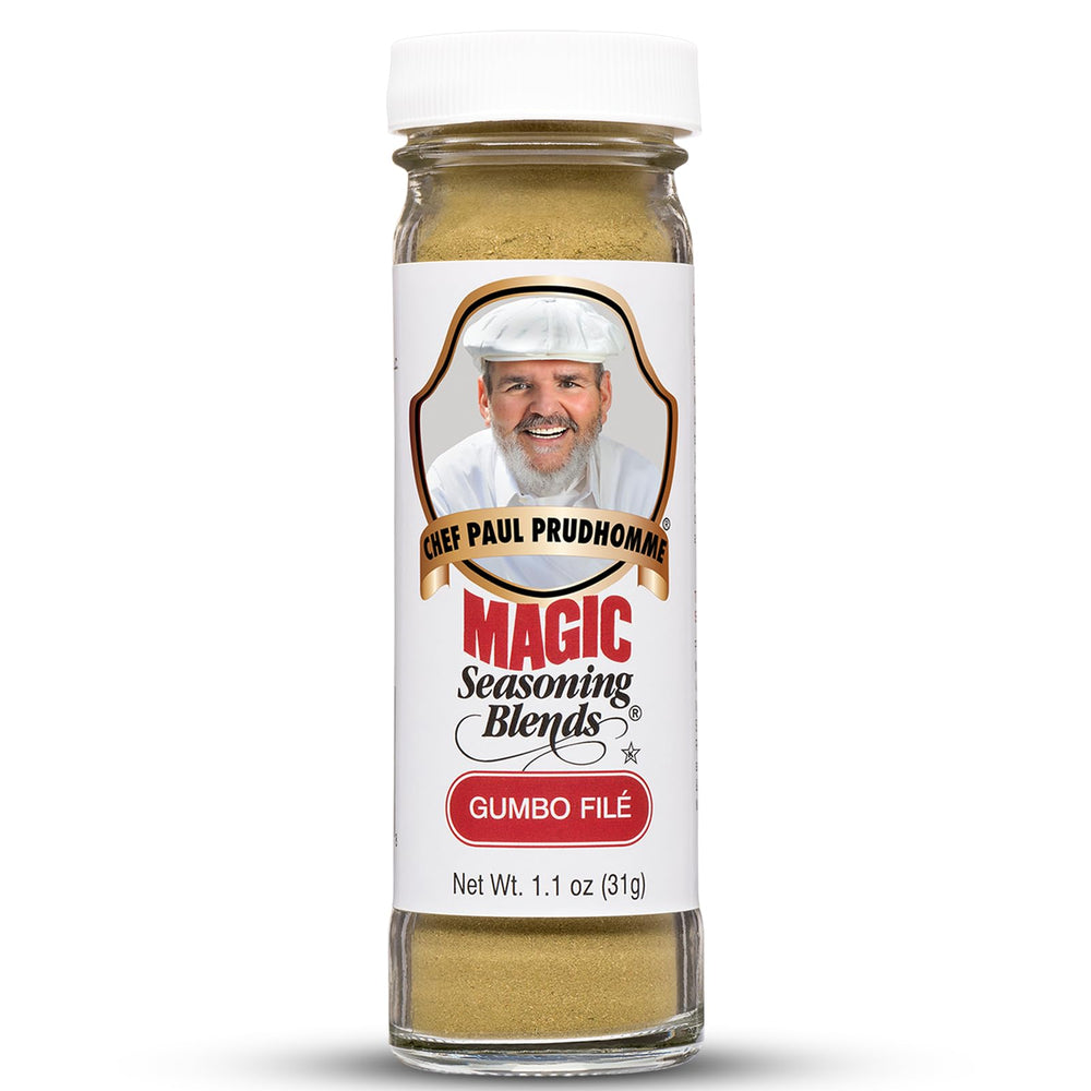 Magic Seasoning Blends Gumbo File bottle adds authentic depth and smoky notes.