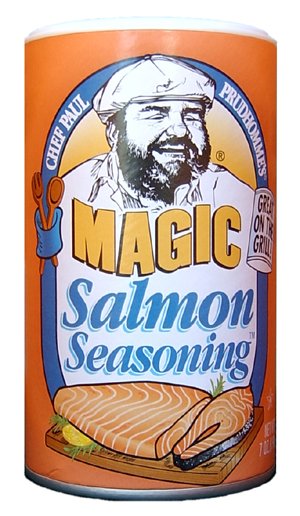 Magic Seasoning Blends ready-to-serve salmon plate with seasoning.